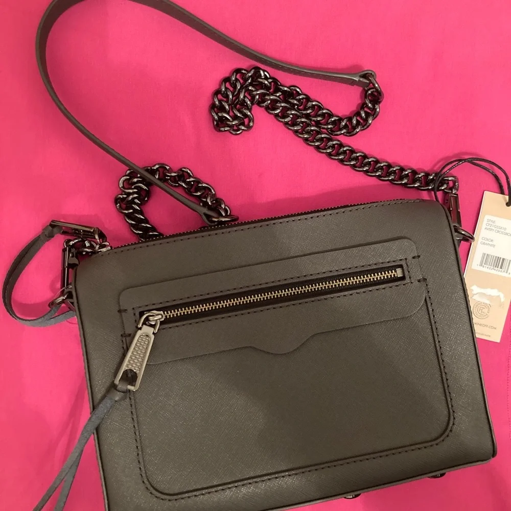 Rebecca Minkoff Avery Leather Crossbody Bag (Color - Graphite) - Picture 5 of 9